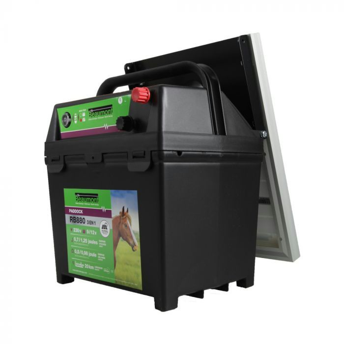 POSTE BEAUMONT "PADDOCK" RB880 3EN1 + PANNEAU SOLAIRE 10 W