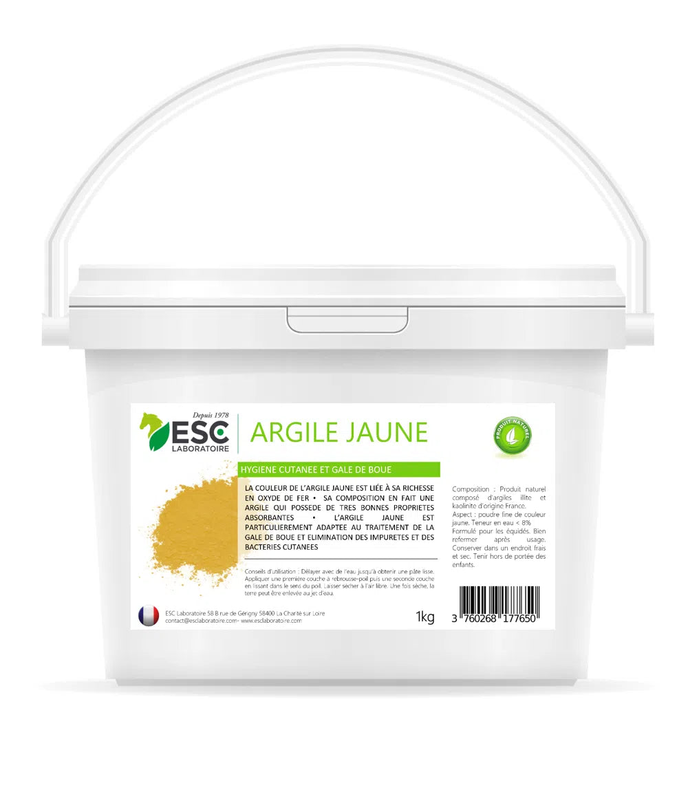 ARGILE JAUNE – Hygiène cutanée en milieu humide (crevasses, irritations du pâturon...)