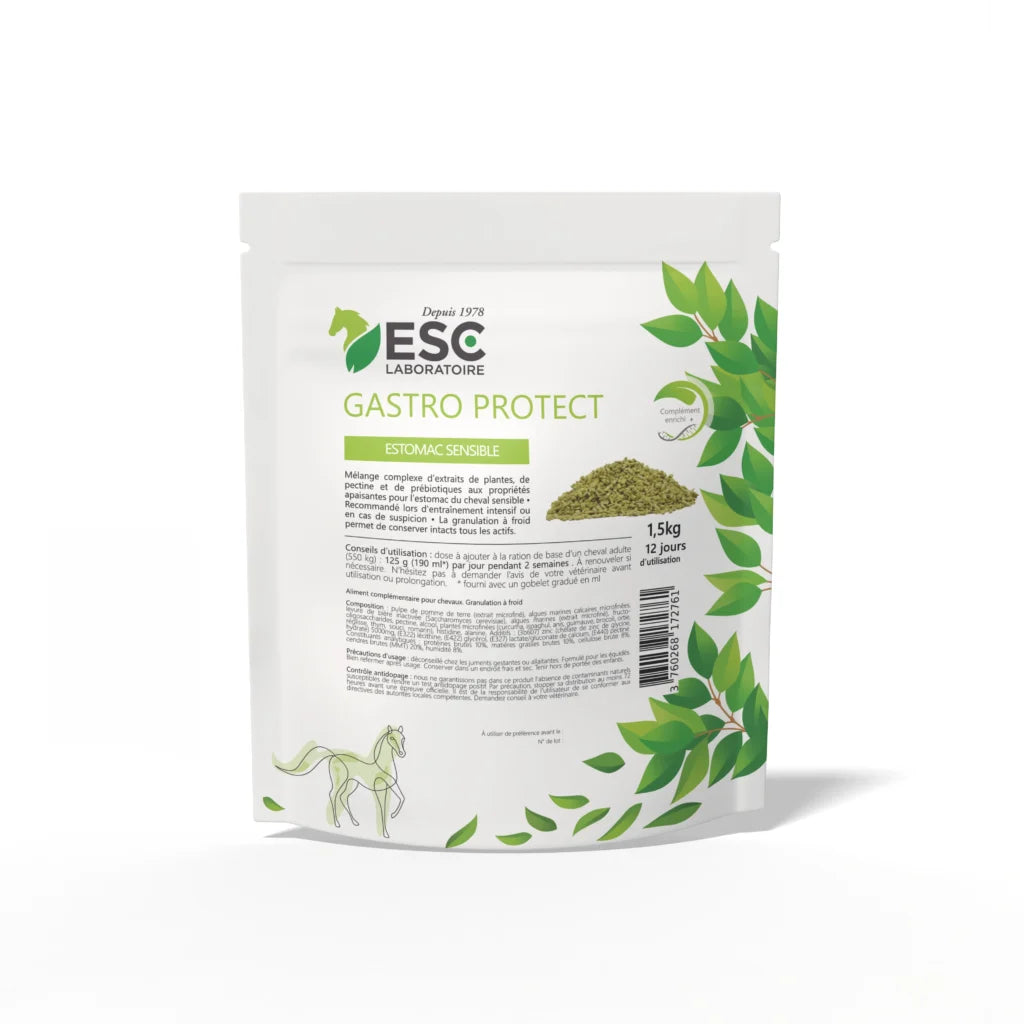 GASTRO PROTECT ESC – Estomac sensible cheval – Complément enrichi à base de plantes