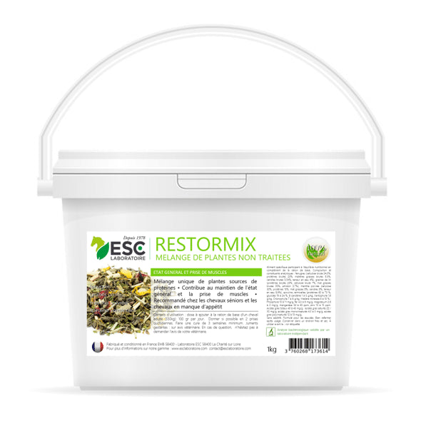 RESTORMIX ESC – Etat général et prise de muscle cheval – Mélange de plantes source de protéines