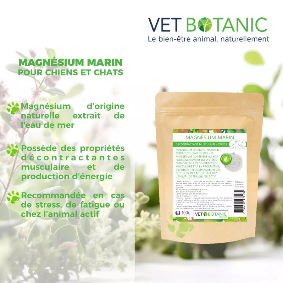 MAGNESIUM MARIN – Décontraction musculaire et stress chez le chien et le chat