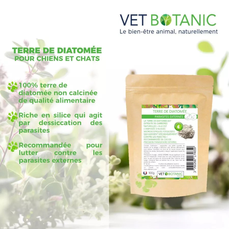 TERRE DE DIATOMÉE – Parasites externes chiens et chats