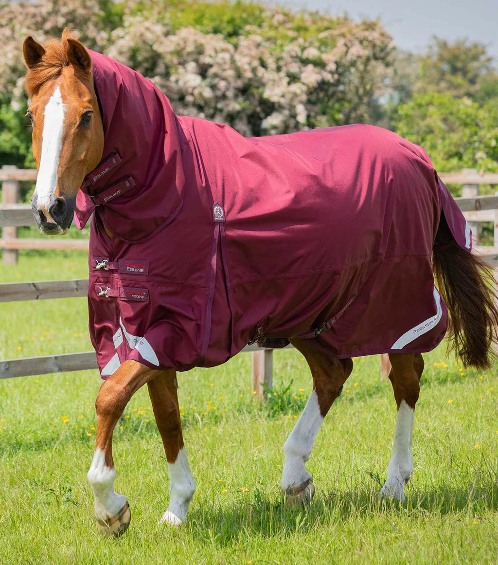 Couverture d'extérieur PREMIER EQUINE "BUSTER 840D" Storm 90g Combo avec couvre-cou classique intégér
