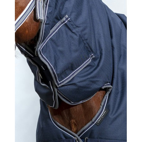 Couverture d'extérieur EQUITHÈME "TYREX 600D" COMBO 350g avec couvre-cou intégré