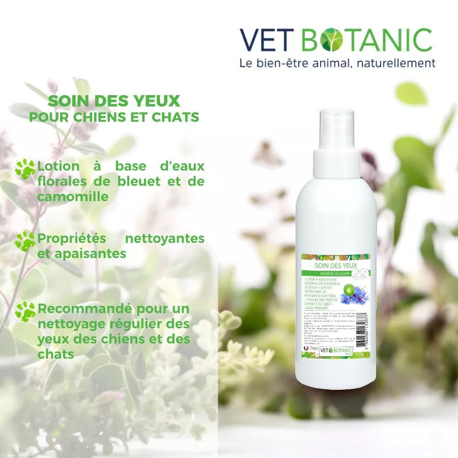 SOIN DES YEUX au bleuet – Hygiène oculaire chiens et chats