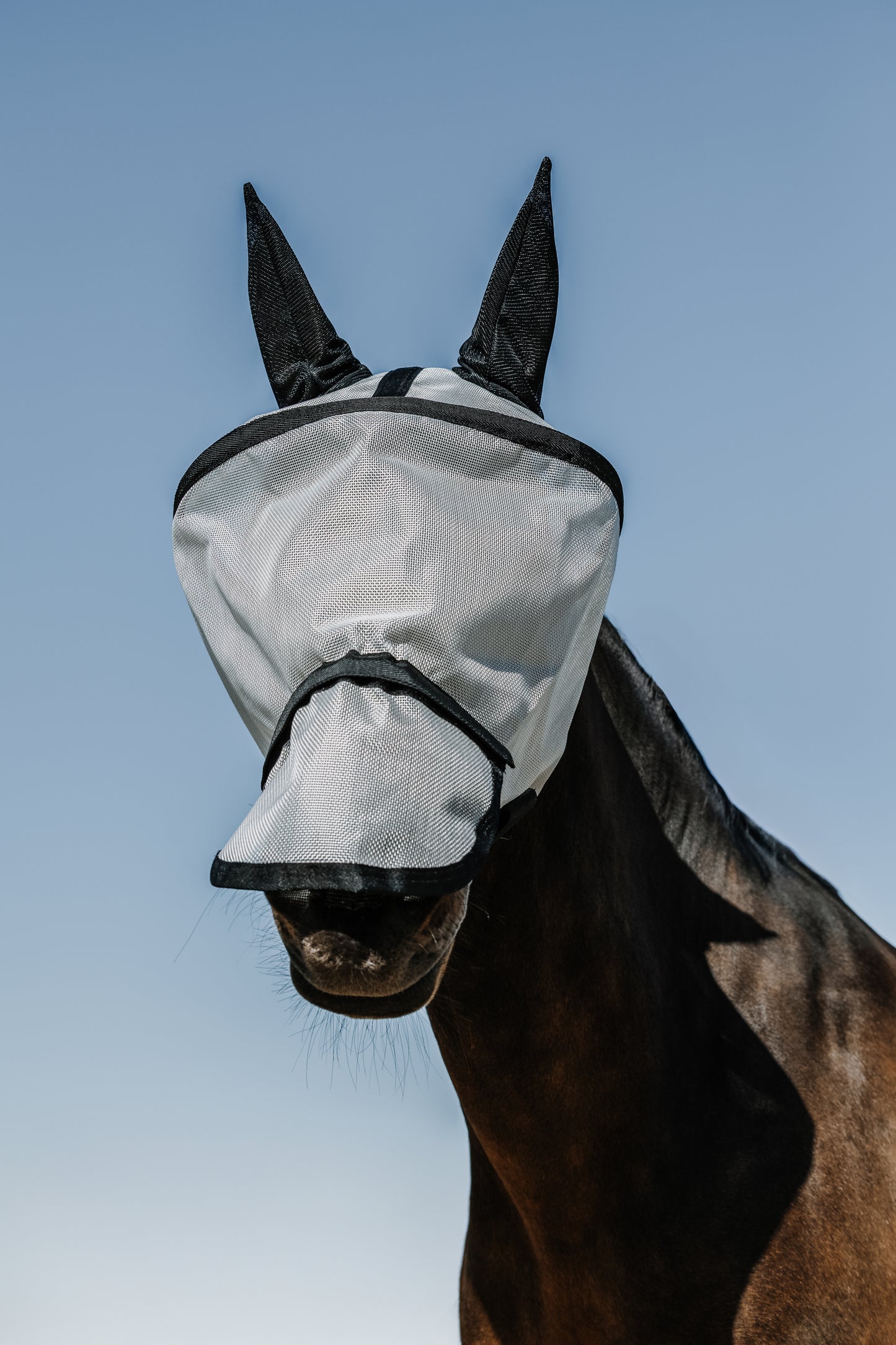 Masque anti-mouches anti-UV EQUITHÈME - Protec avec Cerceau