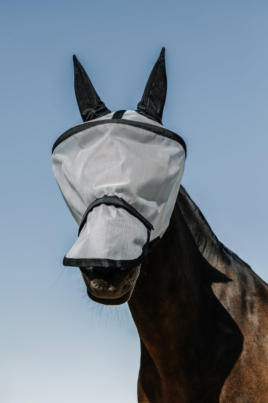 Masque anti-mouches anti-UV EQUITHÈME - Protec avec Cerceau