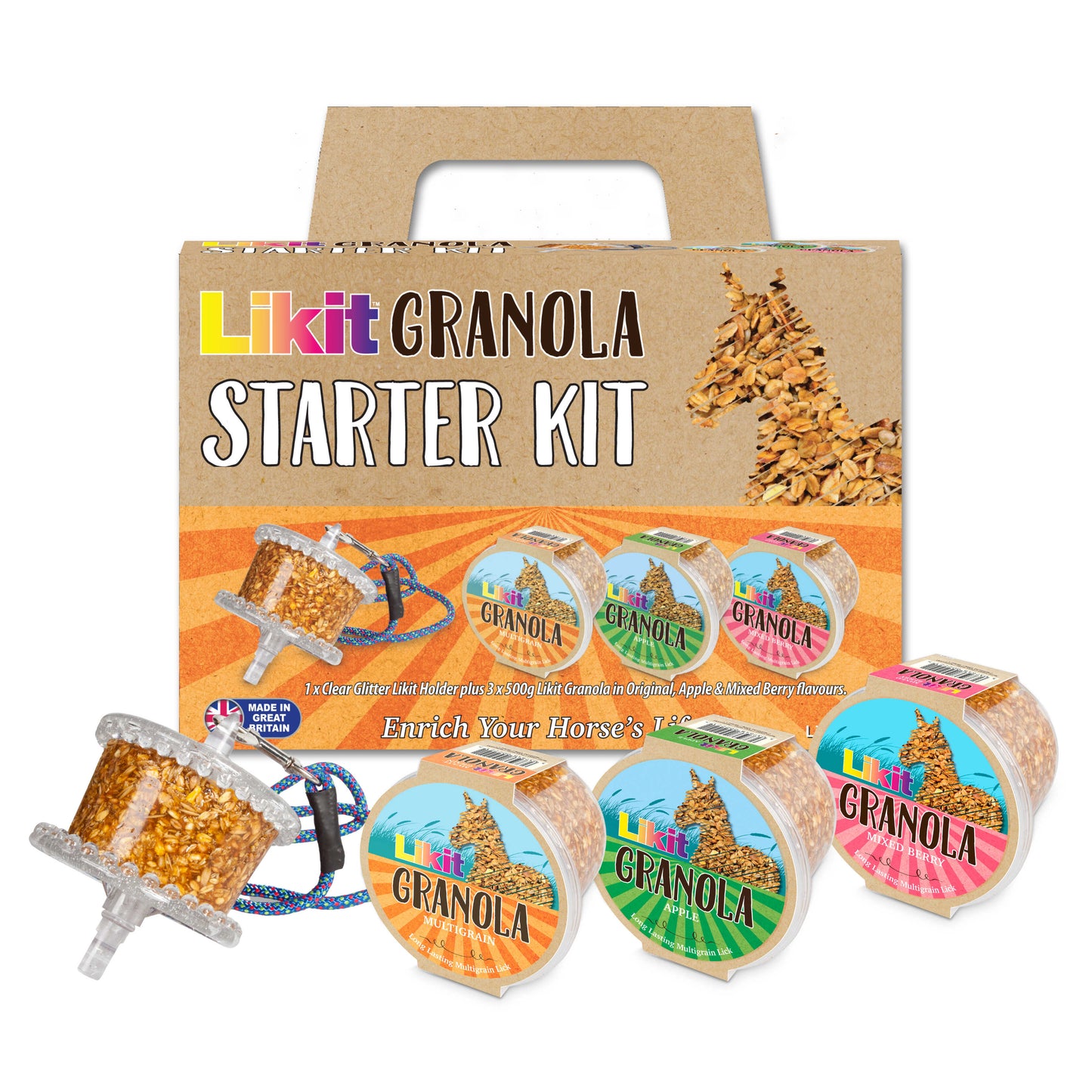 Starter Kit Paillettes Granola - LIKIT (3 x 500g avec support)