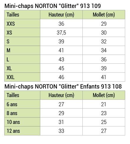 MINI-CHAPS NORTON "GLITTER", enfant ou adulte