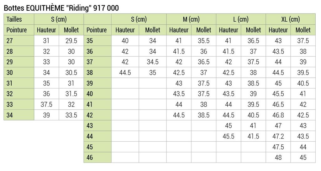 BOTTES EQUITHÈME "RIDING", synthétique, du 27 au 46