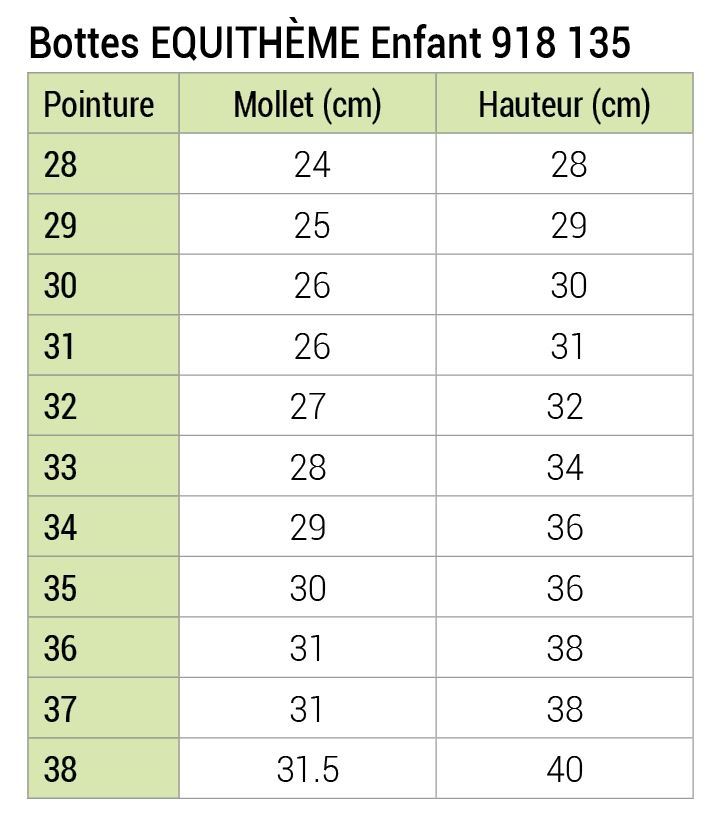 BOTTES EQUITHÈME ENFANT, du 28 au 38, en cuir