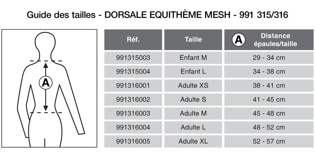 Dorsale EQUITHÈME "Mesh"