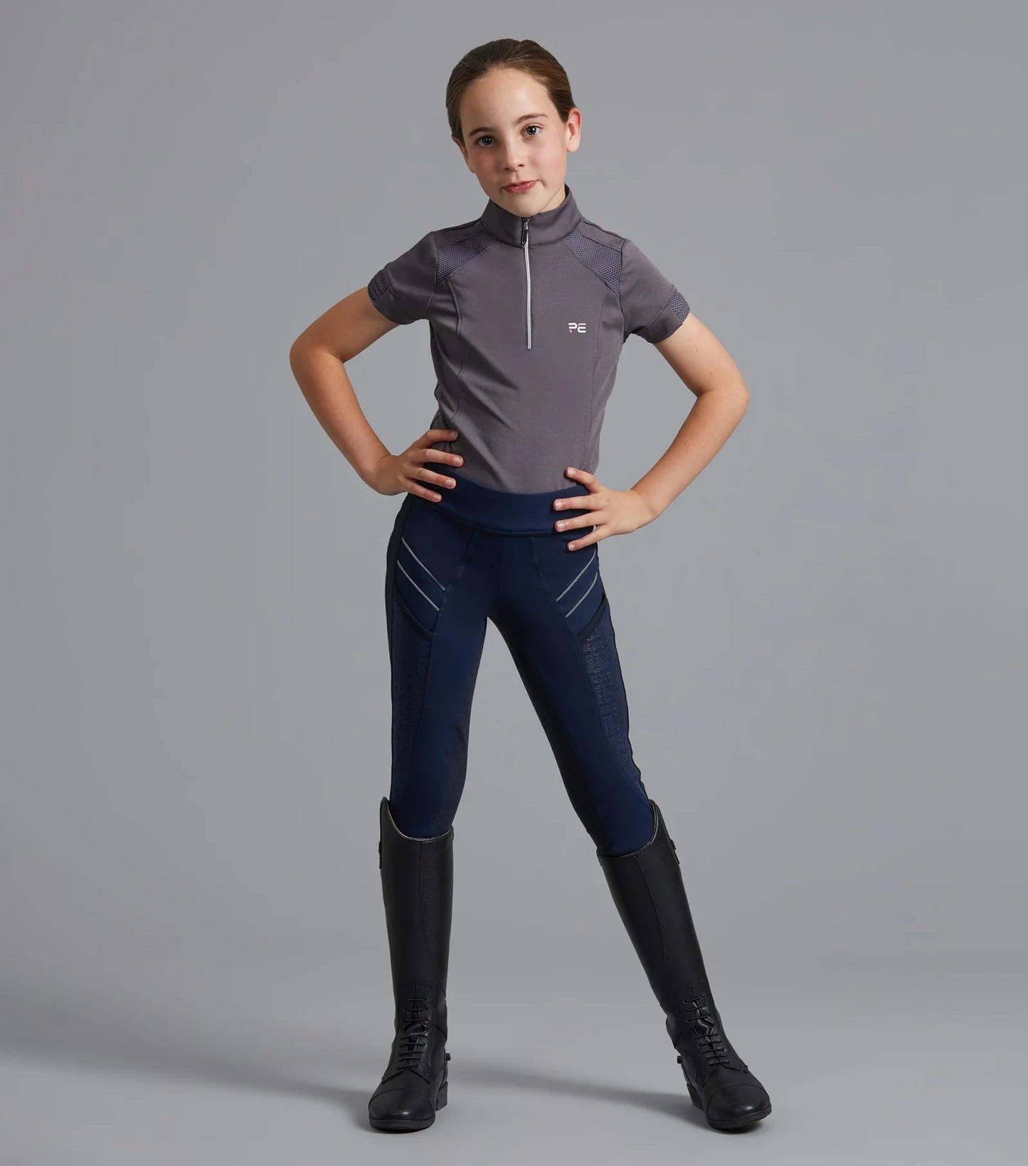 Legging PREMIER EQUINE en gel pour filles Astrid, fond intégral, 2 coloris