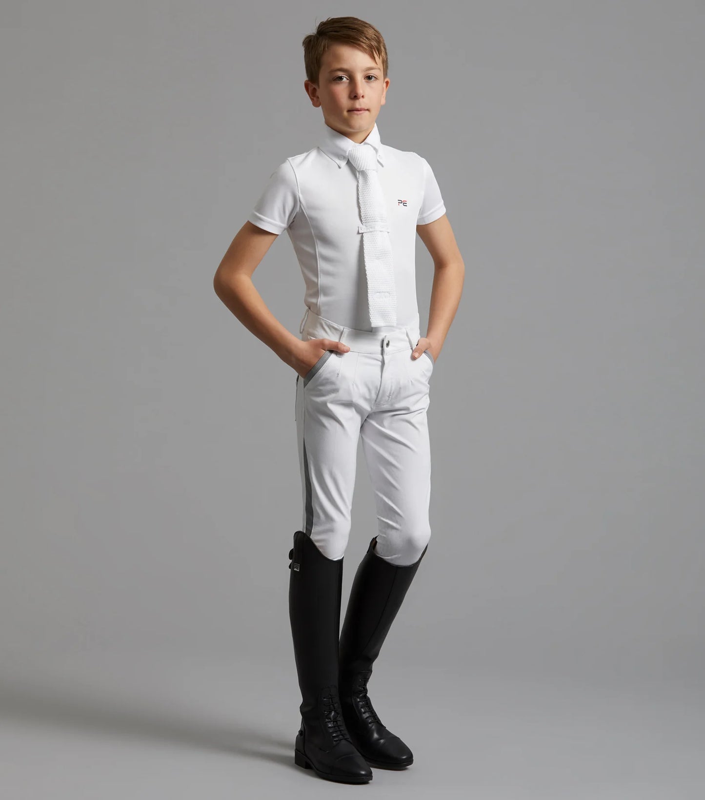 Chemise de concours à manches courtes PREMIER EQUINE pour garçon Mini Antonio, 2 coloris