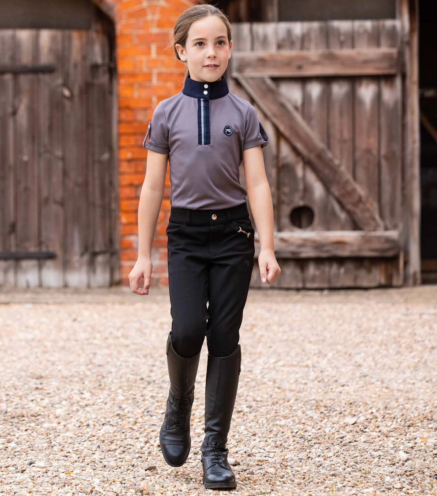 Pantalon d'équitation PREMIER EQUINE Brava pour fille avec assise intégrale en gel, 4 coloris