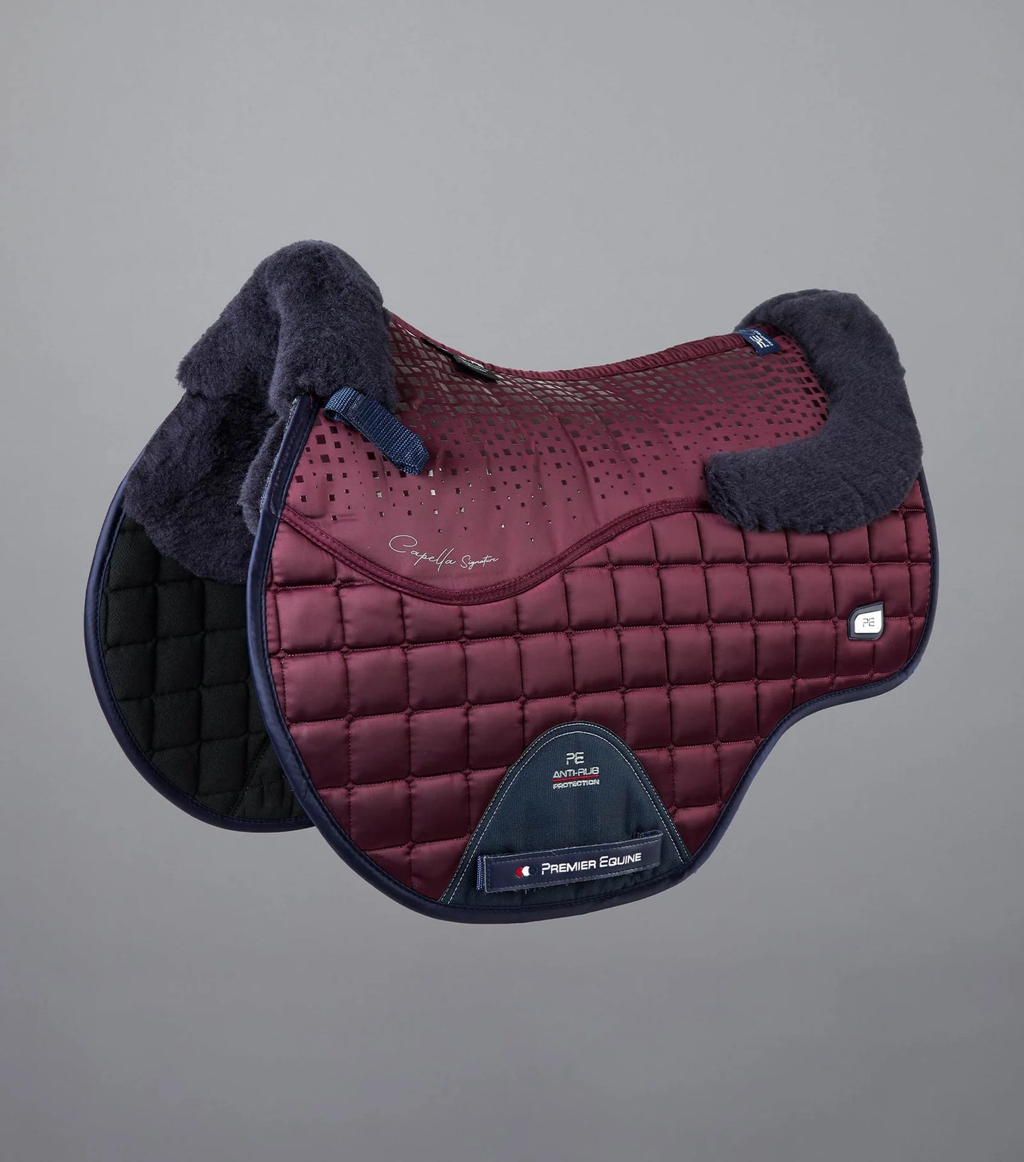 Tapis de saut PREMIER EQUINE Capella Close Contact GP/Jump, antidérapant, en satin et laine merinos