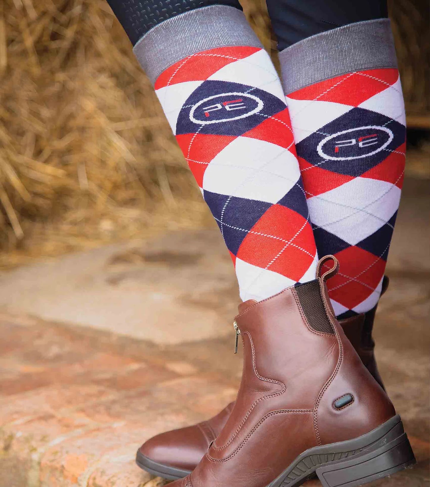 Chaussettes d'équitation PREMIER EQUINE junior 4 saisons Classic Check ( 2 paires)