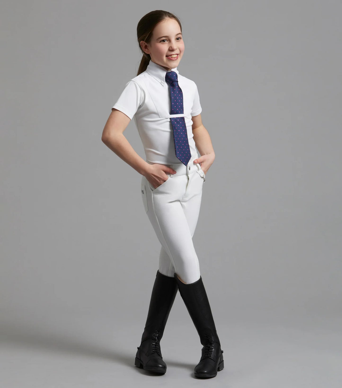 Chemise de concours à manches courtes PREMIER EQUINE pour filles Luciana, 2 coloris