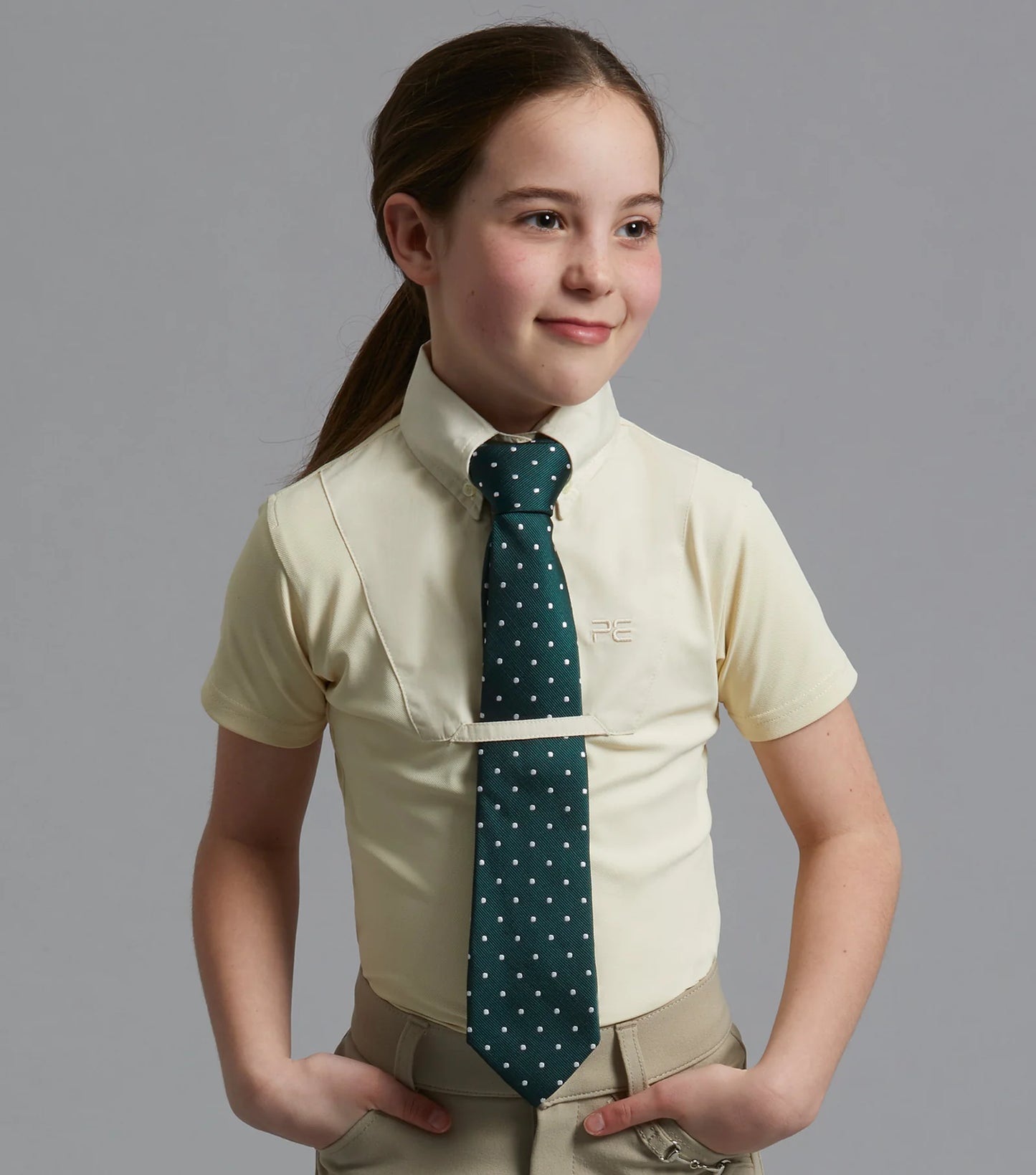 Chemise de concours à manches courtes PREMIER EQUINE pour filles Luciana, 2 coloris