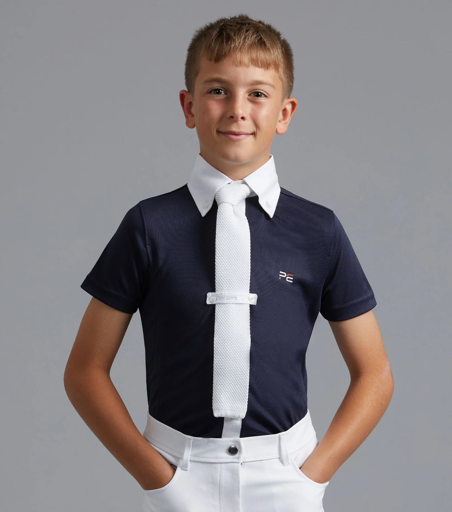 Chemise de concours à manches courtes PREMIER EQUINE pour garçon Mini Antonio, 2 coloris