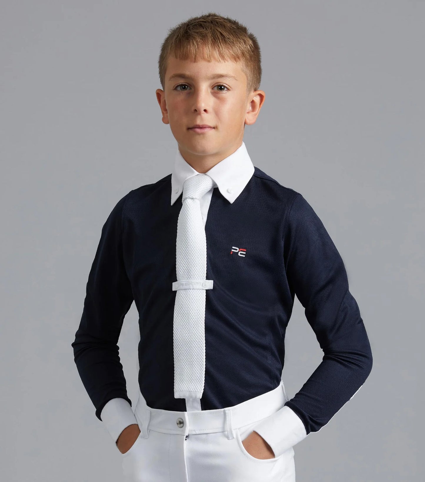 Chemise de concours à manches longues PREMIER EQUINE pour garçon Mini Giulio, 2 coloris