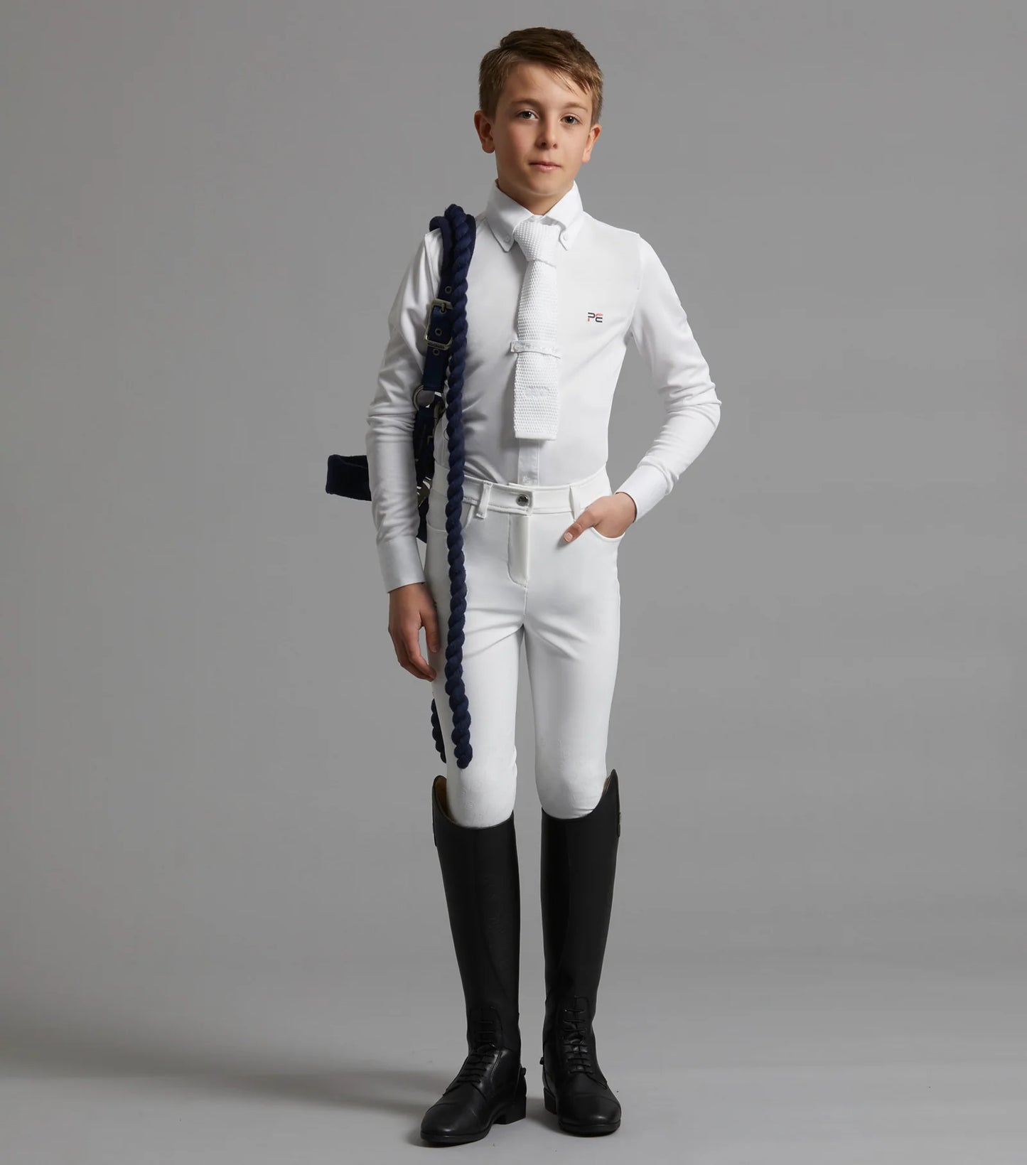 Chemise de concours à manches longues PREMIER EQUINE pour garçon Mini Giulio, 2 coloris