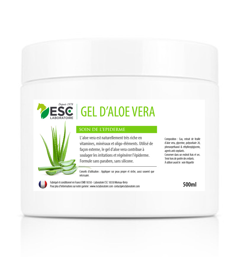 GEL D’ALOE VERA ESC – A base de pulpe d’Aloé – Soin hydratant de l’épiderme du cheval