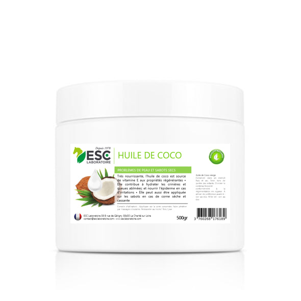 HUILE DE COCO ESC – Irritations cutanées et sabots secs cheval