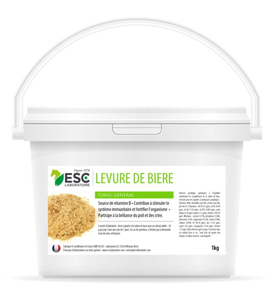 LEVURE DE BIERE ESC – Flore intestinale cheval – Complément source de vitamine B