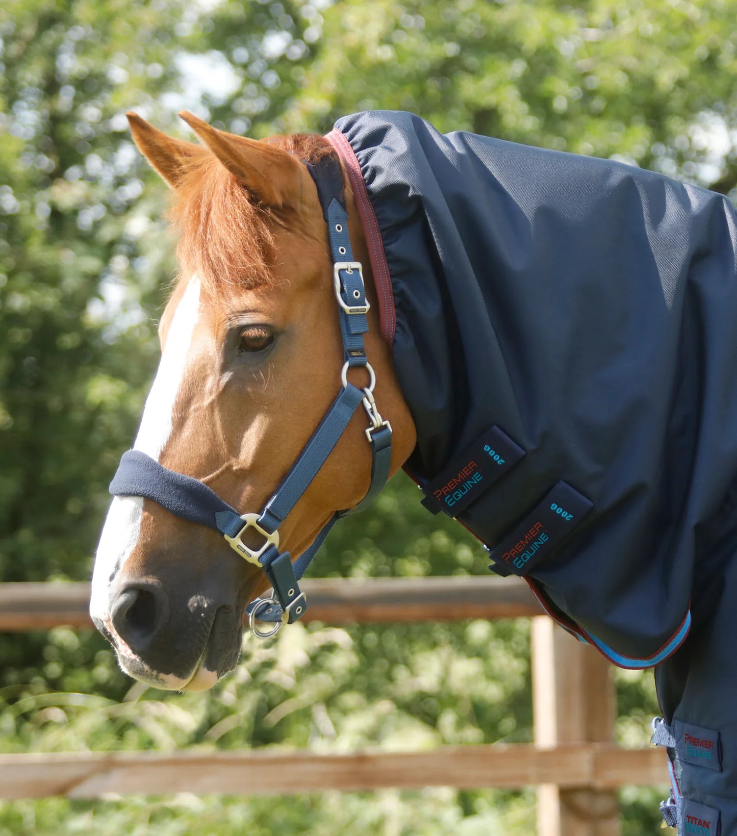 Couverture d'extérieur PREMIER EQUINE "TITAN 1680D" Storm 200g Combo avec couvre-cou ajusté intégré