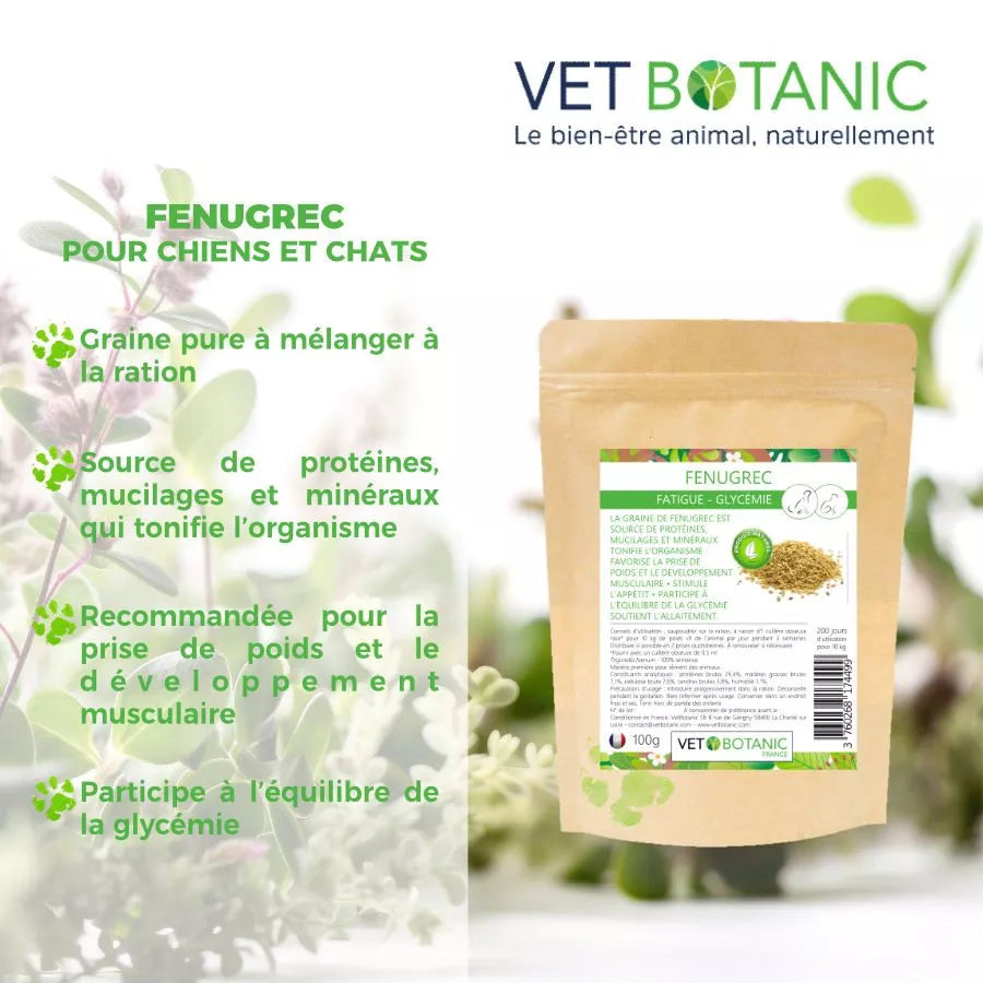 FENUGREC Graine pure – Fatigue et glycémie chiens et chats
