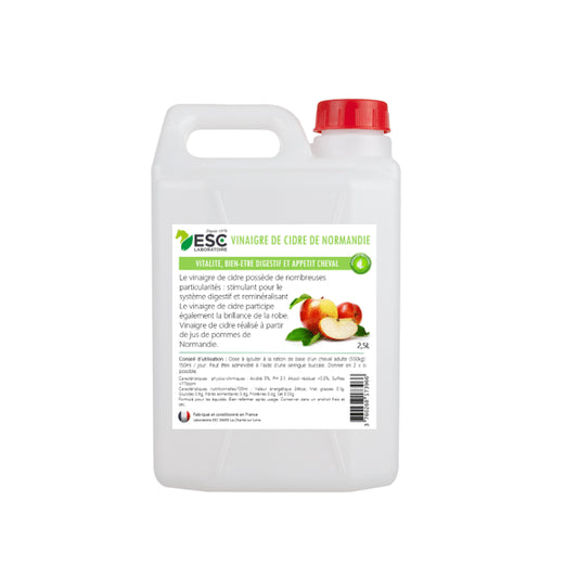 VINAIGRE DE CIDRE PUR DE NORMANDIE 2,5L ESC – Vitalité et appétit cheval