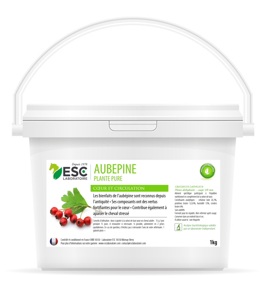 AUBEPINE ESC – Renfort cardio cheval & anti-stress – Plante pure