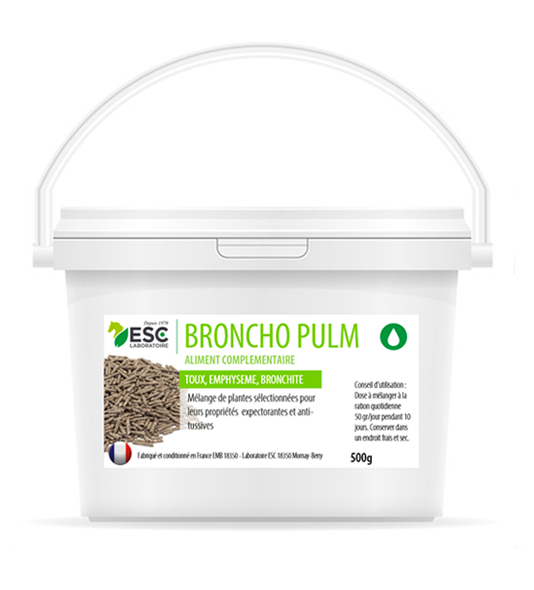 BRONCHO PULM ESC – Respiration et refroidissement cheval – Complément enrichi à base de plantes