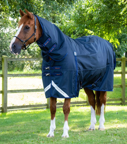 Couverture d'extérieur PREMIER EQUINE "BUSTER 840D" Storm 420g Combo avec couvre-cou classique intégré