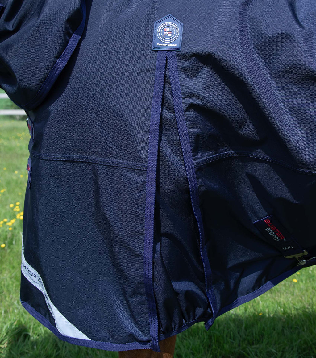 Couverture d'extérieur PREMIER EQUINE "BUSTER 840D" Storm 90g Combo avec couvre-cou classique intégér