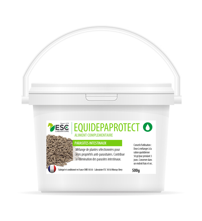 EQUIDEPAPROTECT ESC – Parasites intestinaux cheval – Complément enrichi à base de plantes