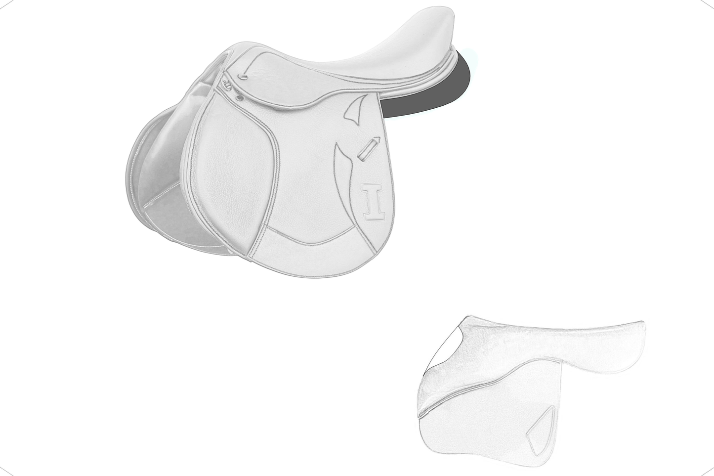 Selle de saut doublée Ikonic "Light" personnalisable