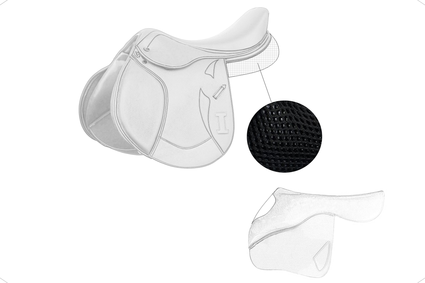 Selle de saut doublée Ikonic "Light" personnalisable