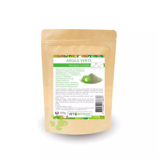 ARGILE VERTE EN POUDRE – Troubles cutanés du chien et du chat