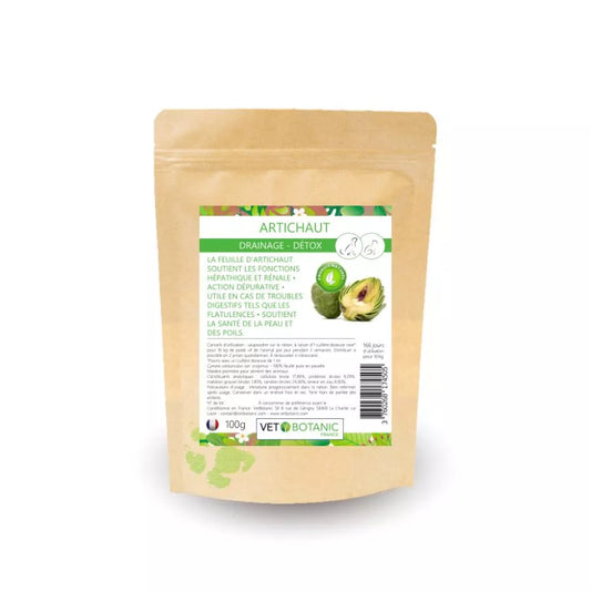 ARTICHAUT Plante pure en poudre – Drainage detox chiens et chats