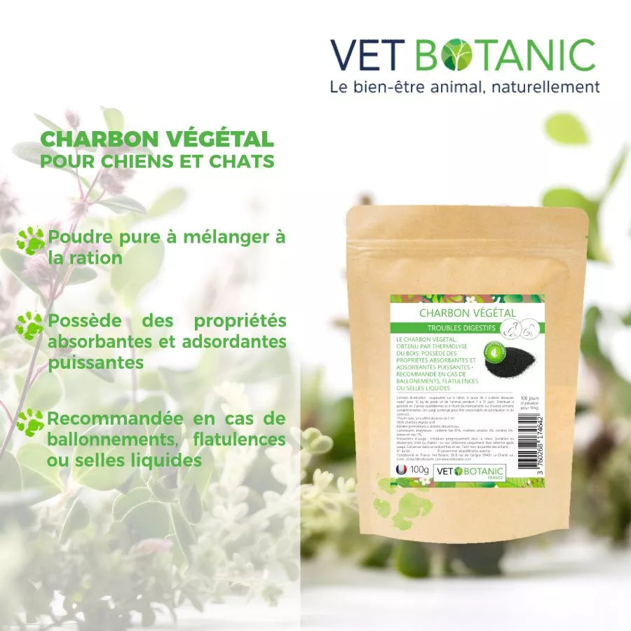 CHARBON VEGETAL – Troubles digestifs chiens et chats