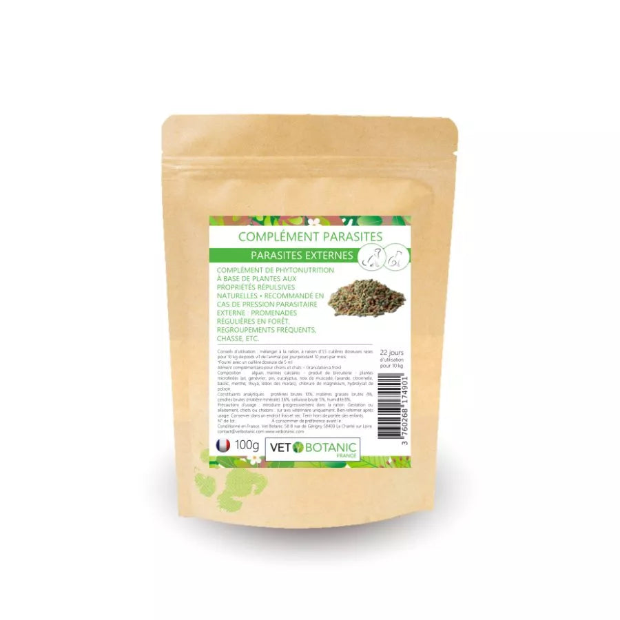 COMPLEMENT PARASITES EXTERNES – Protection contre les puces et les tiques chez le chien et le chat