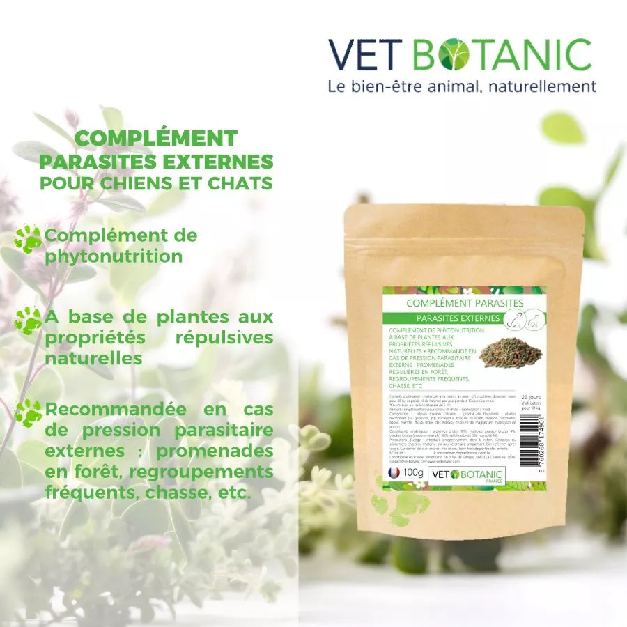 COMPLEMENT PARASITES EXTERNES – Protection contre les puces et les tiques chez le chien et le chat