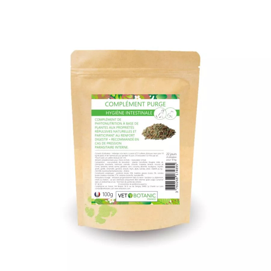 COMPLEMENT PURGE – Hygiène intestinale chez le chien et le chat